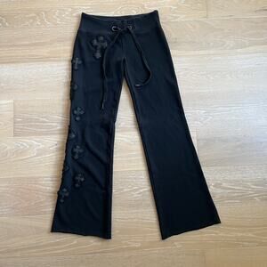 Johnny Was Joystick Dreamland French Terry Wide Leg Sweatpants Patchwork Crosses